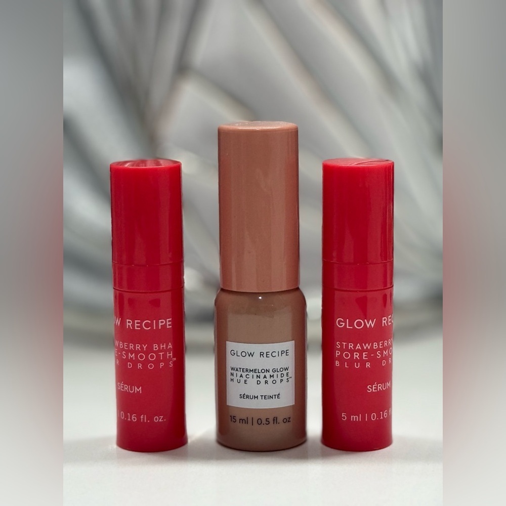 Glow recipes watermelon glow hue drop and strawberry pore-smooth blur set of 3